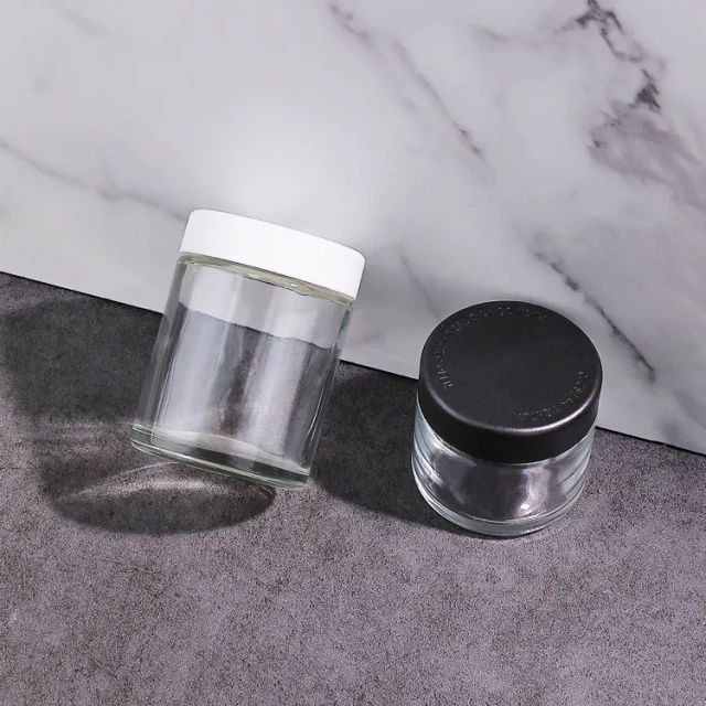 1oz 2oz 3oz 4oz custom printing logo child proof glass jar airtight container glass jar with child resistant cap