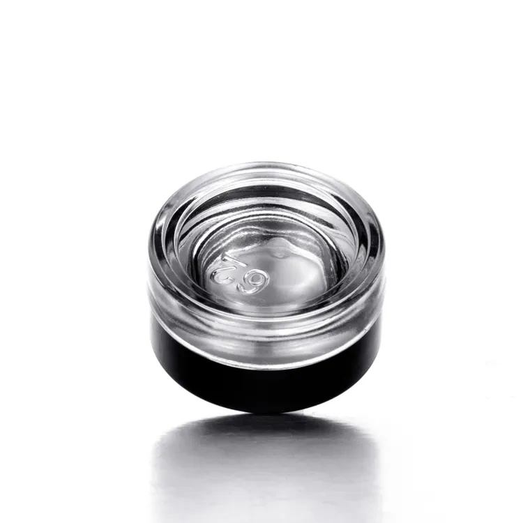 3g 5g 7g empty round mini glass container wax oil child proof concentrate jar with child resistant lid