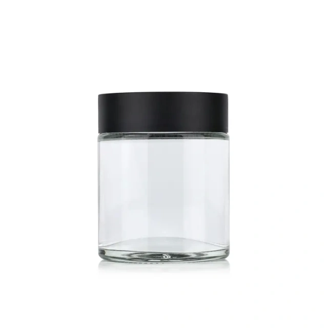 Hot sale clear empty child safe container glass stash jar child proof jars smell proof with lids