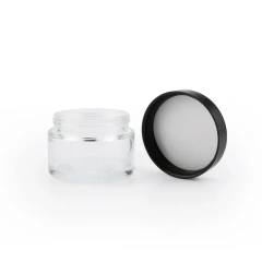 High Quality Custom Empty Clear Glass Jar Storage Flower Glass Jar With Child Proof Cap 2oz 4oz Glass Packaging Container