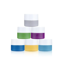 Custom glass stash jars smell proof airtight jar yellow green blue purple empty glass jar