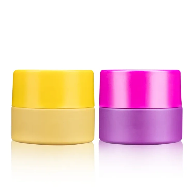 Custom glass stash jars smell proof airtight jar yellow green blue purple empty glass jar