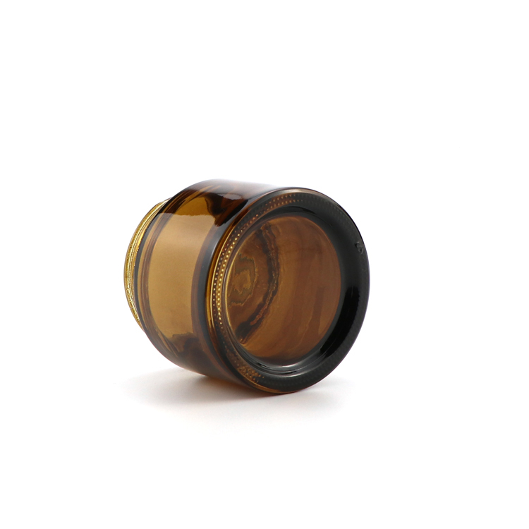 High quality colorful eco friendly glass transparent amber bottle herbs storage jar glass cookie jars with airtight lids