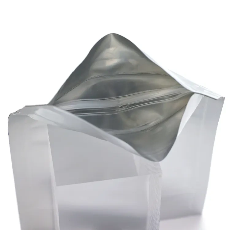 custom silver resealable zipper food packaging bags stand up pouch custom flower packaging plastic bag