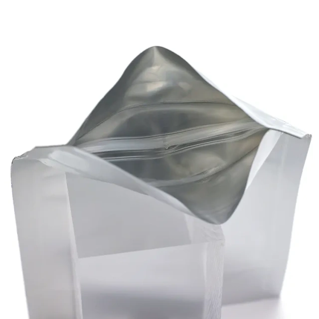 custom silver resealable zipper food packaging bags stand up pouch custom flower packaging plastic bag