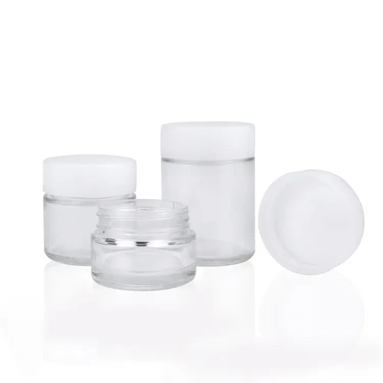 Flower child resistant glass jar clear glass jars with smell proof lids