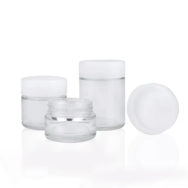 Flower child resistant glass jar clear glass jars with smell proof lids