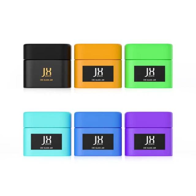 Custom 2oz 3oz 4oz stash jar smell proof flower buds glass jar bottle square child proof jar with child resistant lid