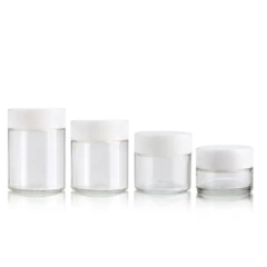 Flower child resistant glass jar clear glass jars with smell proof lids