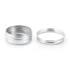 Wholesale cosmetic silver flat aluminum jar hand face cream aluminum tin jars can for food