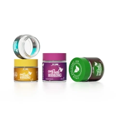 Custom Smell Proof 1oz 2oz 3oz 4oz Empty Flower Storage Jar Container Wide Mouth Airtight Custom Label Child Resistant Glass Jar