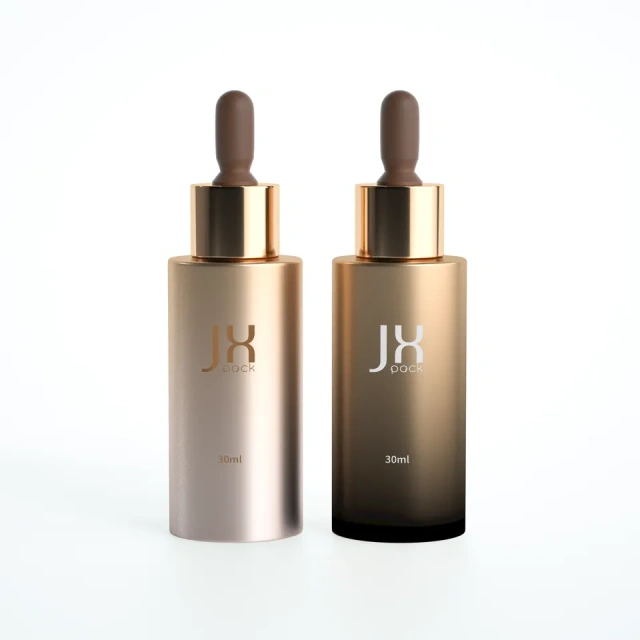 Factory custom 30 ml glass dropper bottle gold screw cap serum essential oil bottles for cosmetic oils
