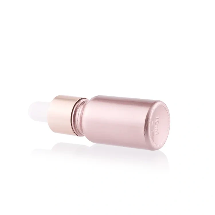 High quality electroplated glass dropper bottle pink coated glass dropper essential oil bottles