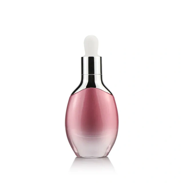 Luxury essential oil bottle pink amber green bottle glass eye essential dropper bottle with silver cap