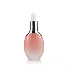 Luxury essential oil bottle pink amber green bottle glass eye essential dropper bottle with silver cap