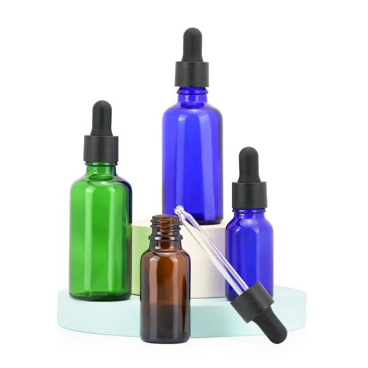 essential oil jar empty dropper bottle luxury oil green essential oil bottle