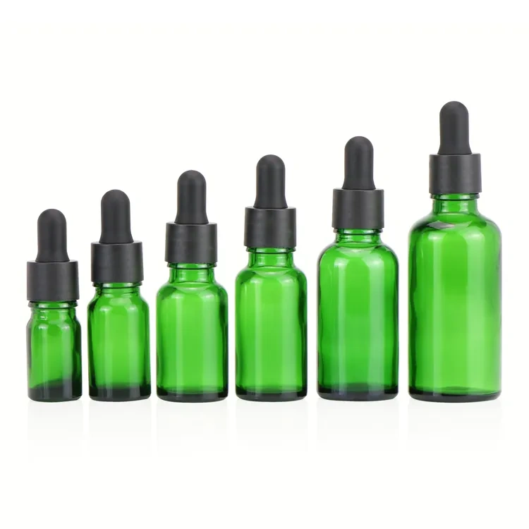 essential oil jar empty dropper bottle luxury oil green essential oil bottle