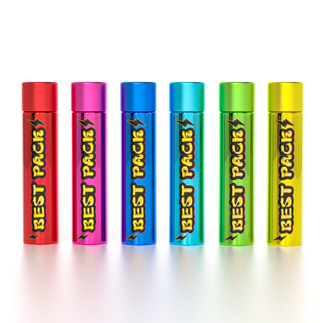 Free Samples Custom Stickers Single Child Resistant Tobacco Herb 116Mm Glass Pre Roll Tubes packaging With Lid