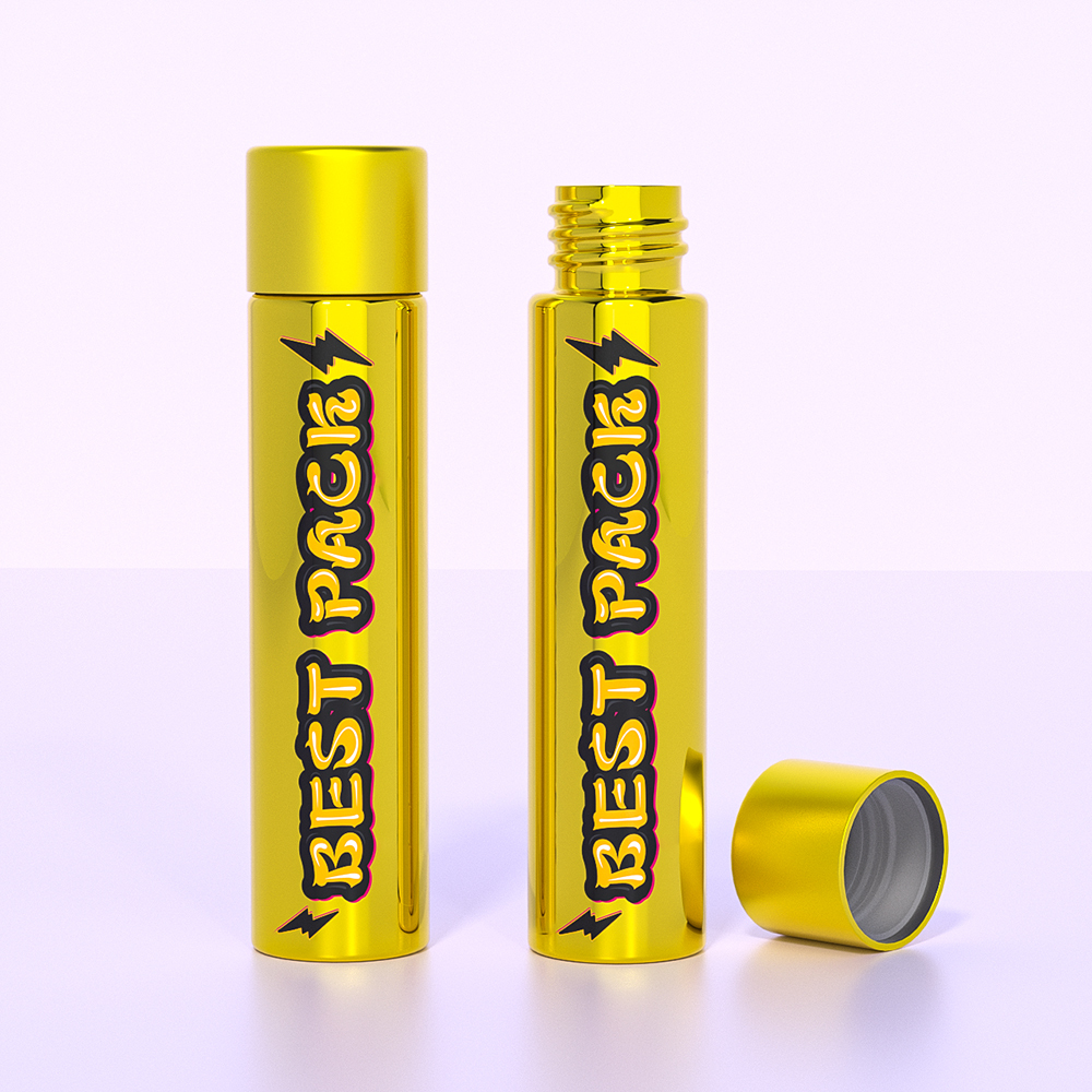 Free Samples Custom Stickers Single Child Resistant Tobacco Herb 116Mm Glass Pre Roll Tubes packaging With Lid