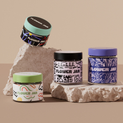 2oz 3oz Glass Eighth Jar cannabis flower jar Child Proof Container Child Resistant Jar jar zip