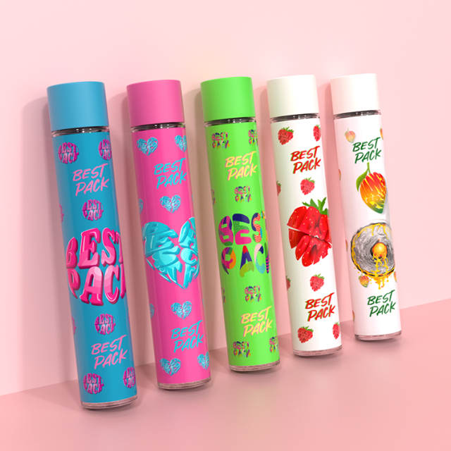 Wholesale Glass Pre-Roll Tube with Child-Resistant Black Cap cbd pre roll packaging