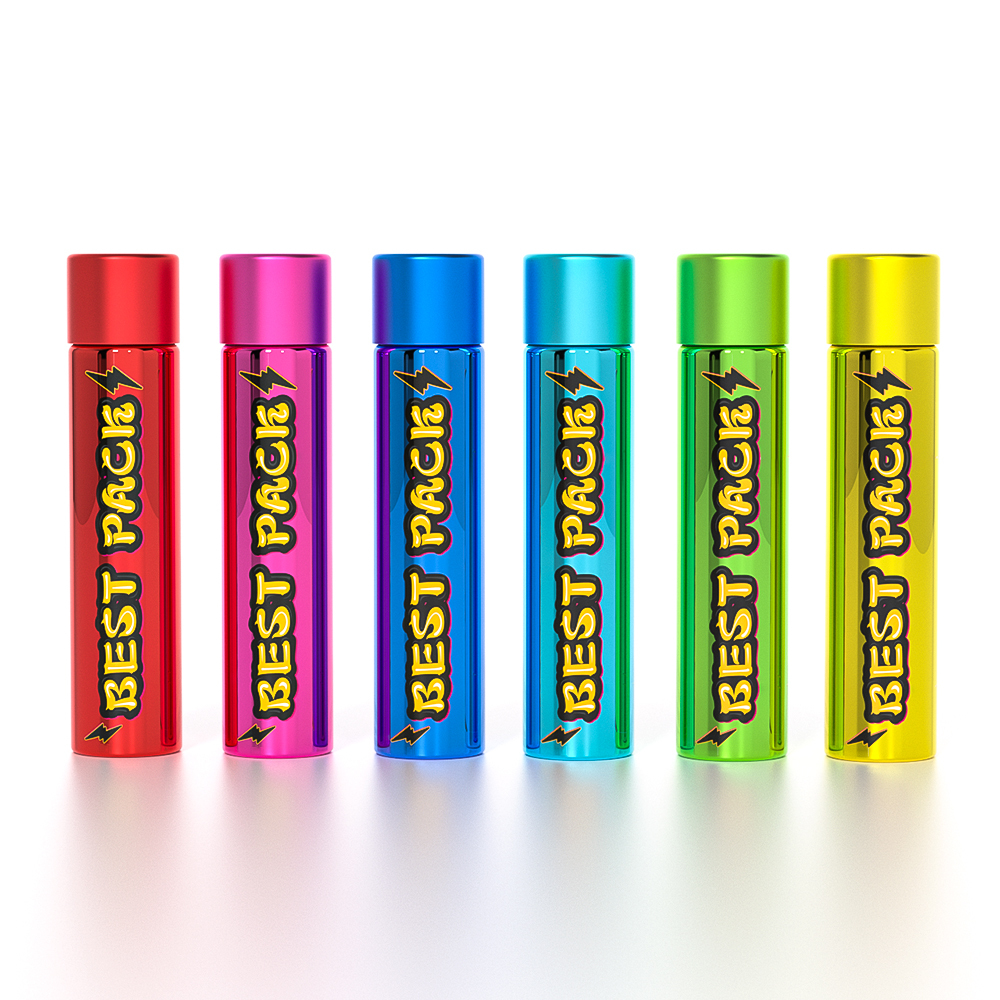 Pre roll packaging tubes Free Samples Custom Stickers Single Child Resistant Tobacco Herb 116Mm Glass Pre Roll Tubes packaging With Lid