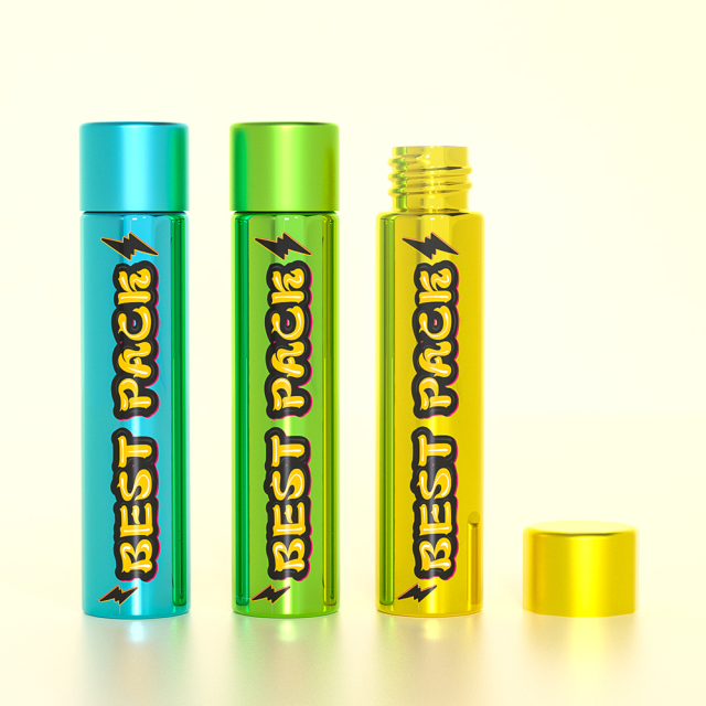 Pre roll packaging tubes Free Samples Custom Stickers Single Child Resistant Tobacco Herb 116Mm Glass Pre Roll Tubes packaging With Lid