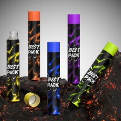 Wholesale Glass Pre-Roll Tube with Child-Resistant Black Cap cbd pre roll packaging