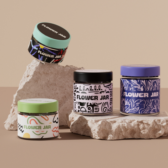 Custom Clear Glass Jar with Childproof Cap cannabis flower jar wholesale glass jars