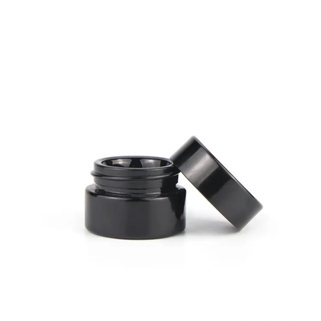 Jar cannabis oil round glass canister with lid cbd jar whosesale