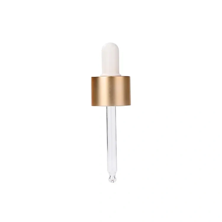 Luxury flat shoulder cosmetic dropper bottle custom 24mm screw neck triqube jar liquid essential oil glass dropper bottle