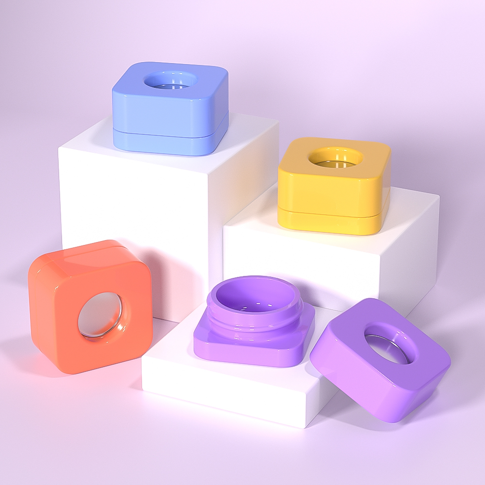 square pop vac jar with uv painting