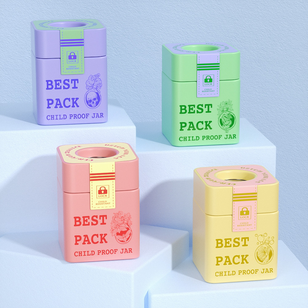 Pop vac Refillable Storage Vacuum Seal jar tash jars for weed jar cannibas child proof jar ﻿glass jar supplier