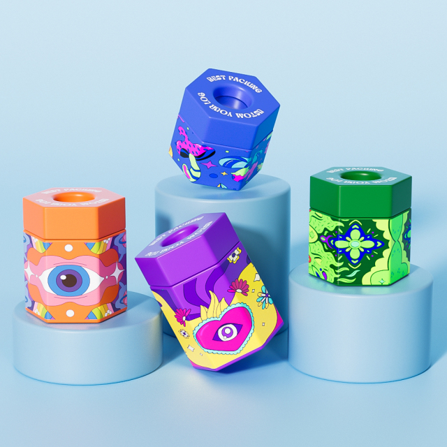 Custom luxury Child Resistant Pre Roll Tube With Label Stickers Clear Glass Pre Roll Tubes pop vac jar Packaging