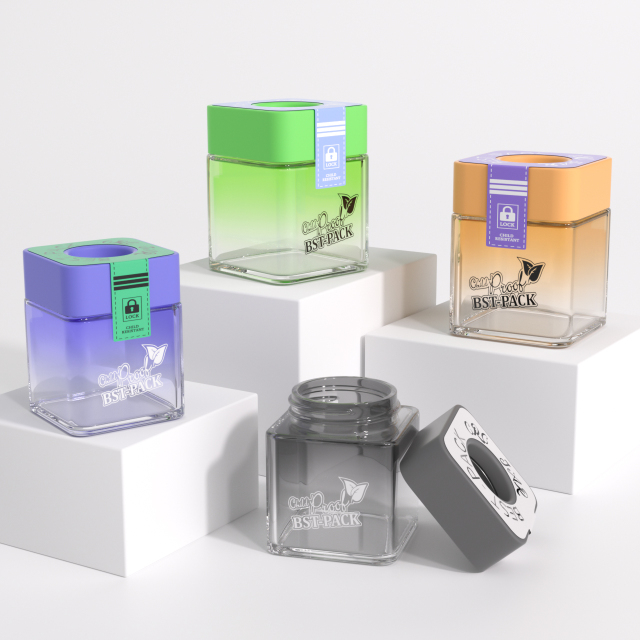 Pop-Vac labels Jars Glass Jars 3ml 5ml 7ml 9ml concentrate cbd oil dropper custom popvac jar