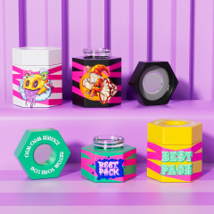 Custom luxury Child Resistant Pre Roll Tube With Label Stickers Clear Glass Pre Roll Tubes pop vac jar Packaging