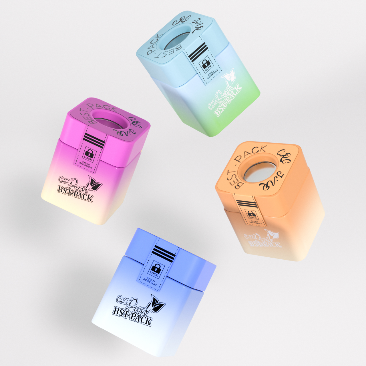 Pop-Vac labels Jars Glass Jars 3ml 5ml 7ml 9ml concentrate cbd oil dropper custom popvac jar