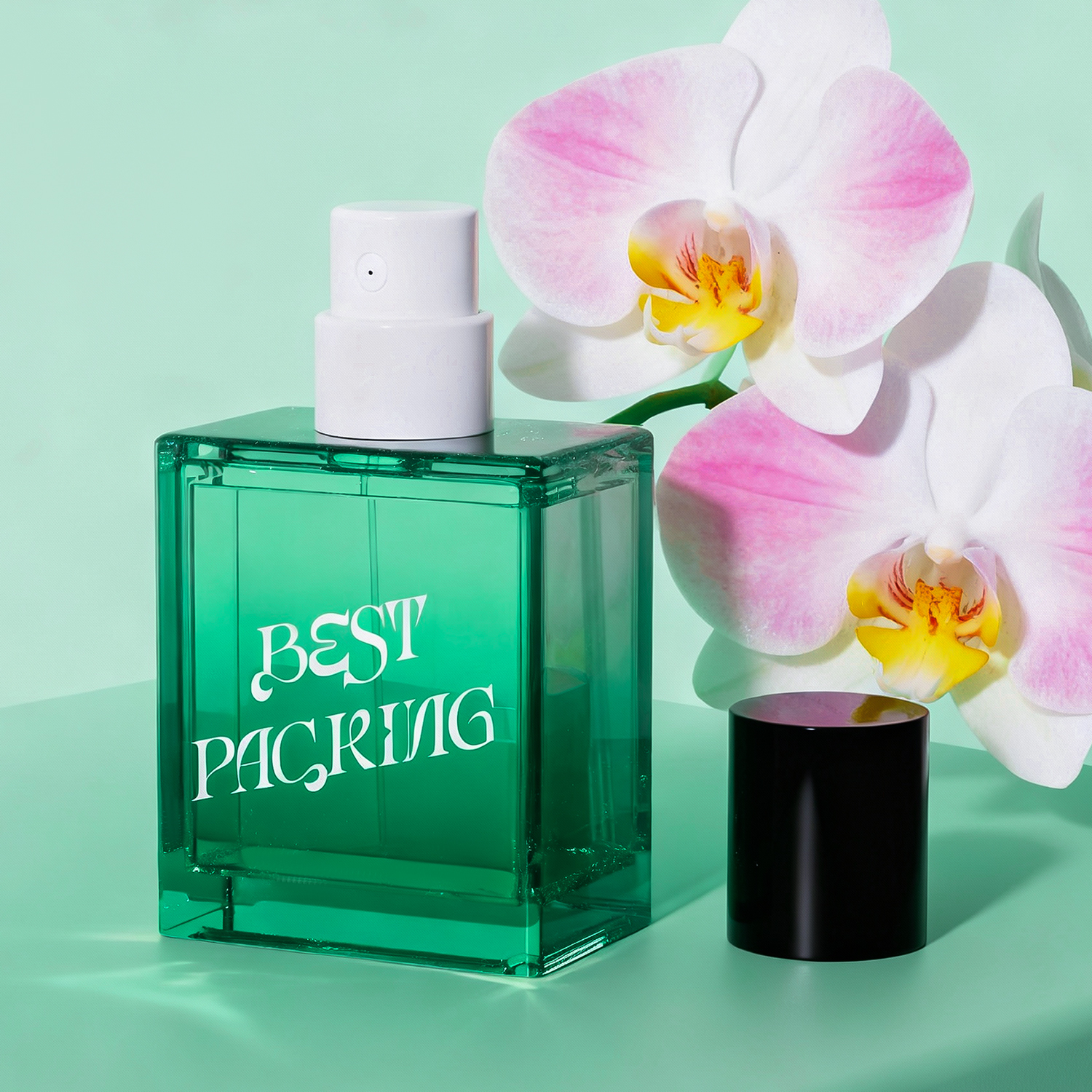 Small design perfume glass bottle creates your exclusive taste logo