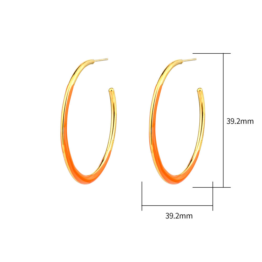 Minimalist Colorful Stainless Steel Enamel Hoop Earrings