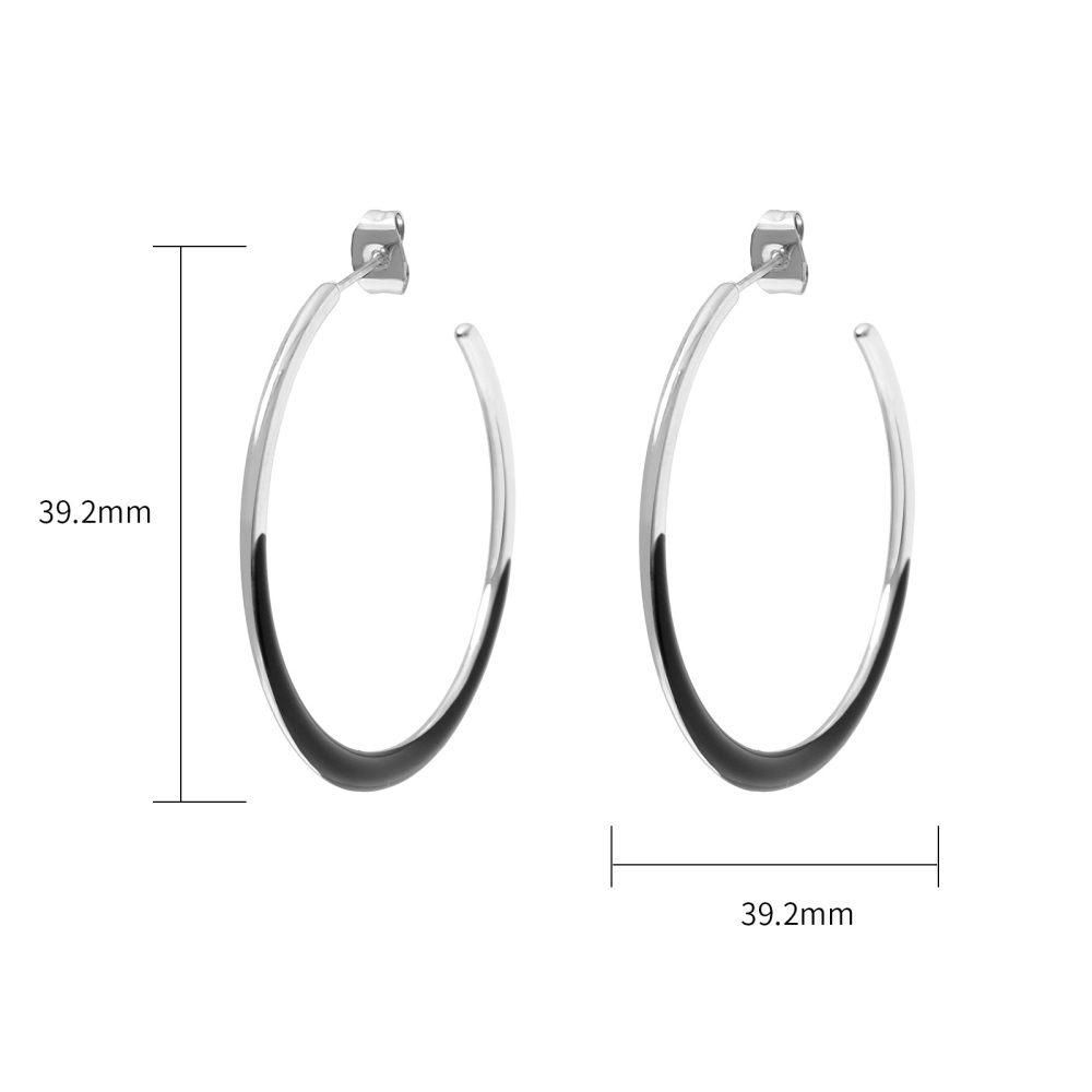 Minimalist Colorful Stainless Steel Enamel Hoop Earrings