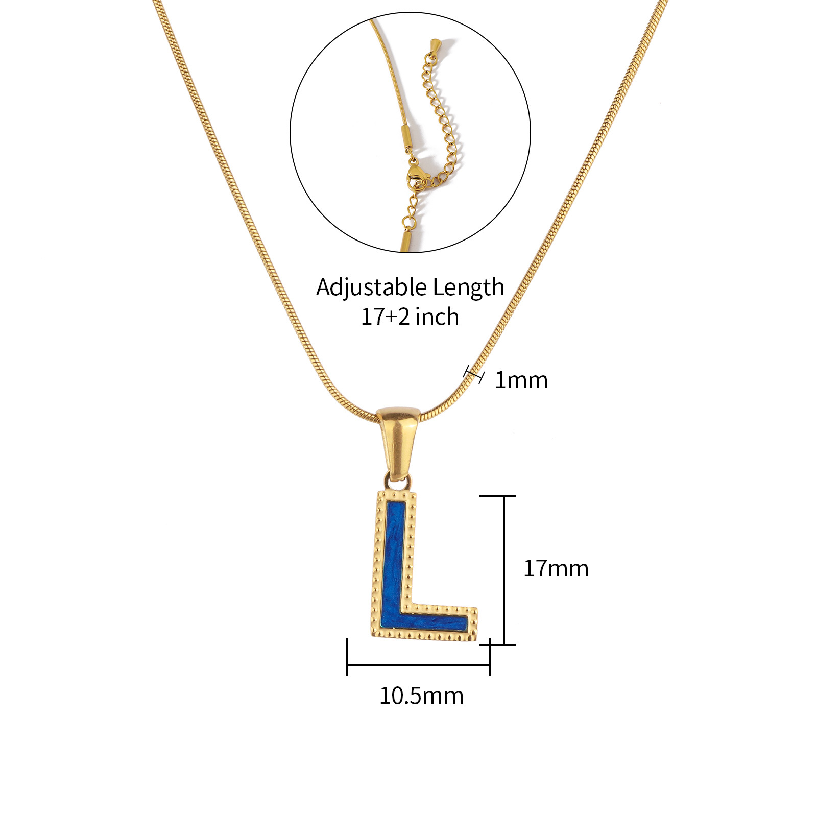 Colorful 18K Gold Plated Enamel Initial Pendant Necklace