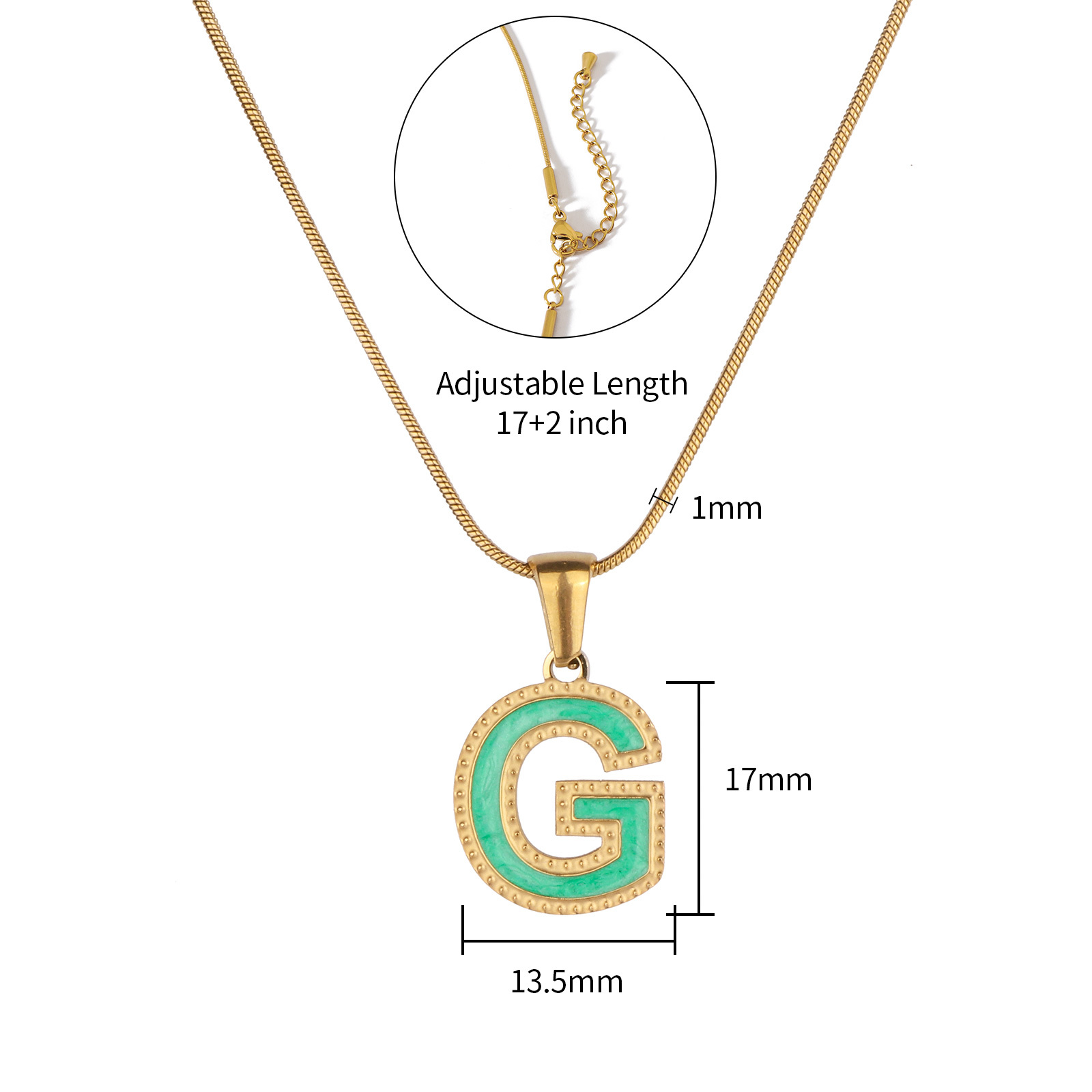 Colorful 18K Gold Plated Enamel Initial Pendant Necklace