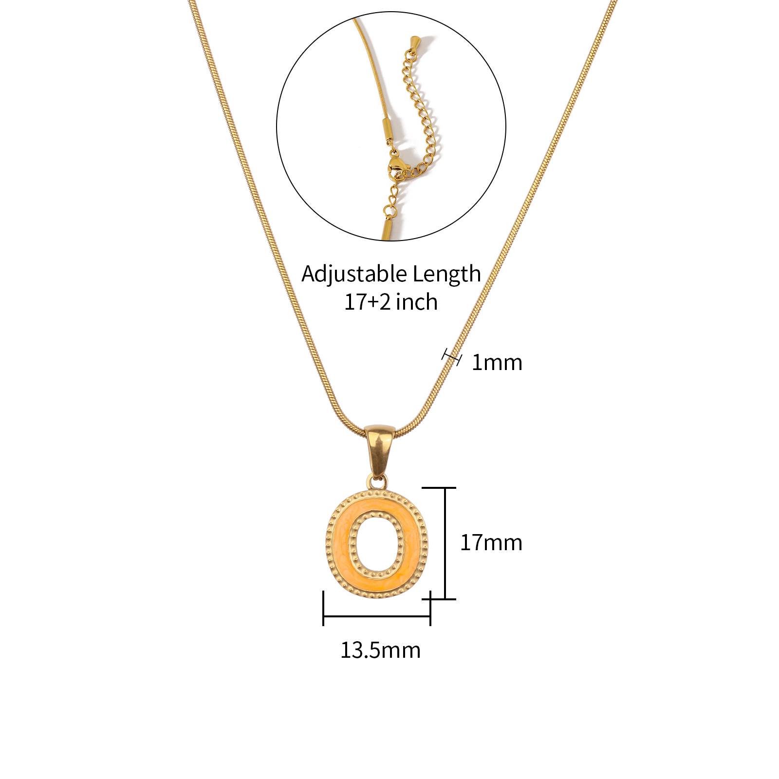 Colorful 18K Gold Plated Enamel Initial Pendant Necklace