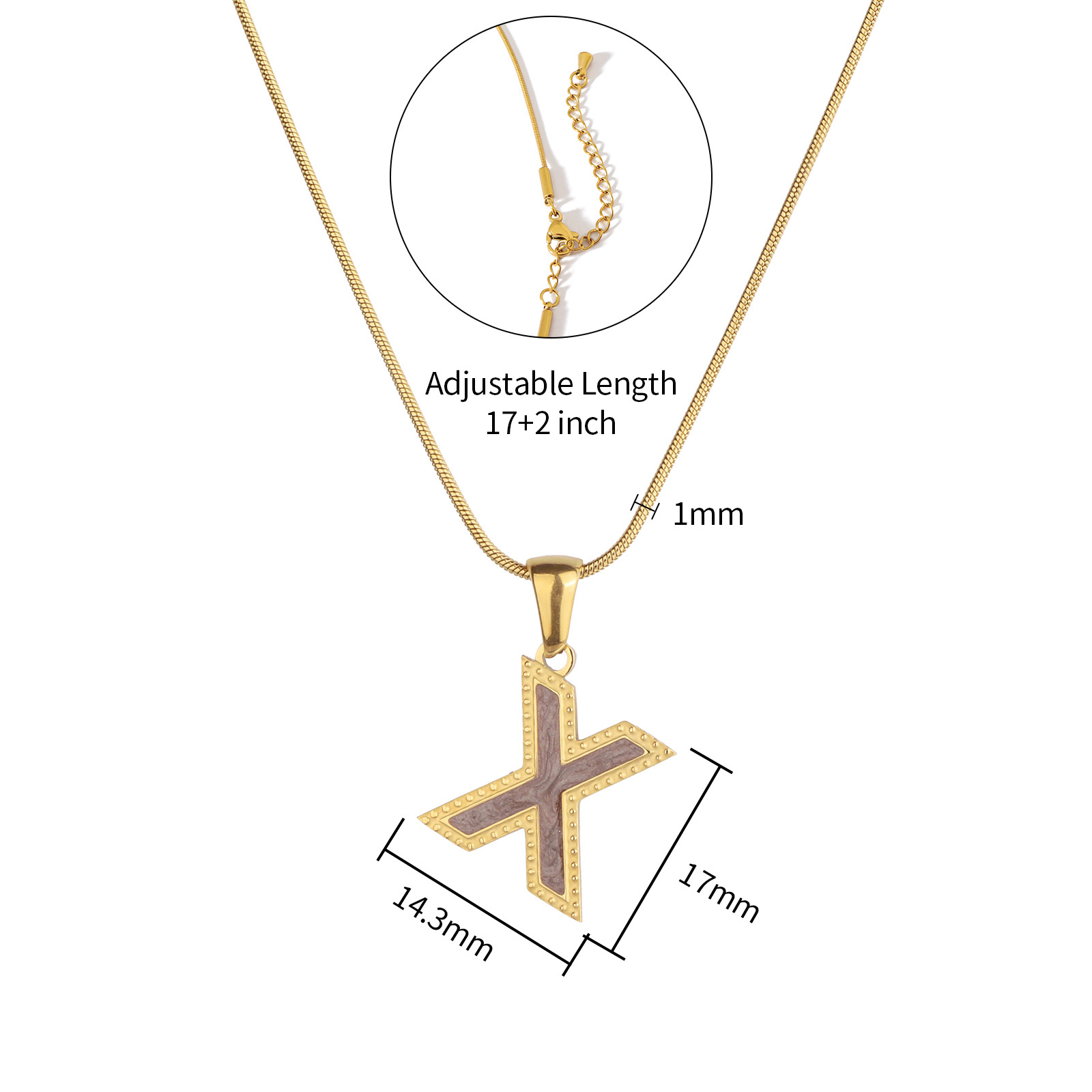 Colorful 18K Gold Plated Enamel Initial Pendant Necklace