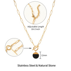 18K GOLD BLACK AGATE