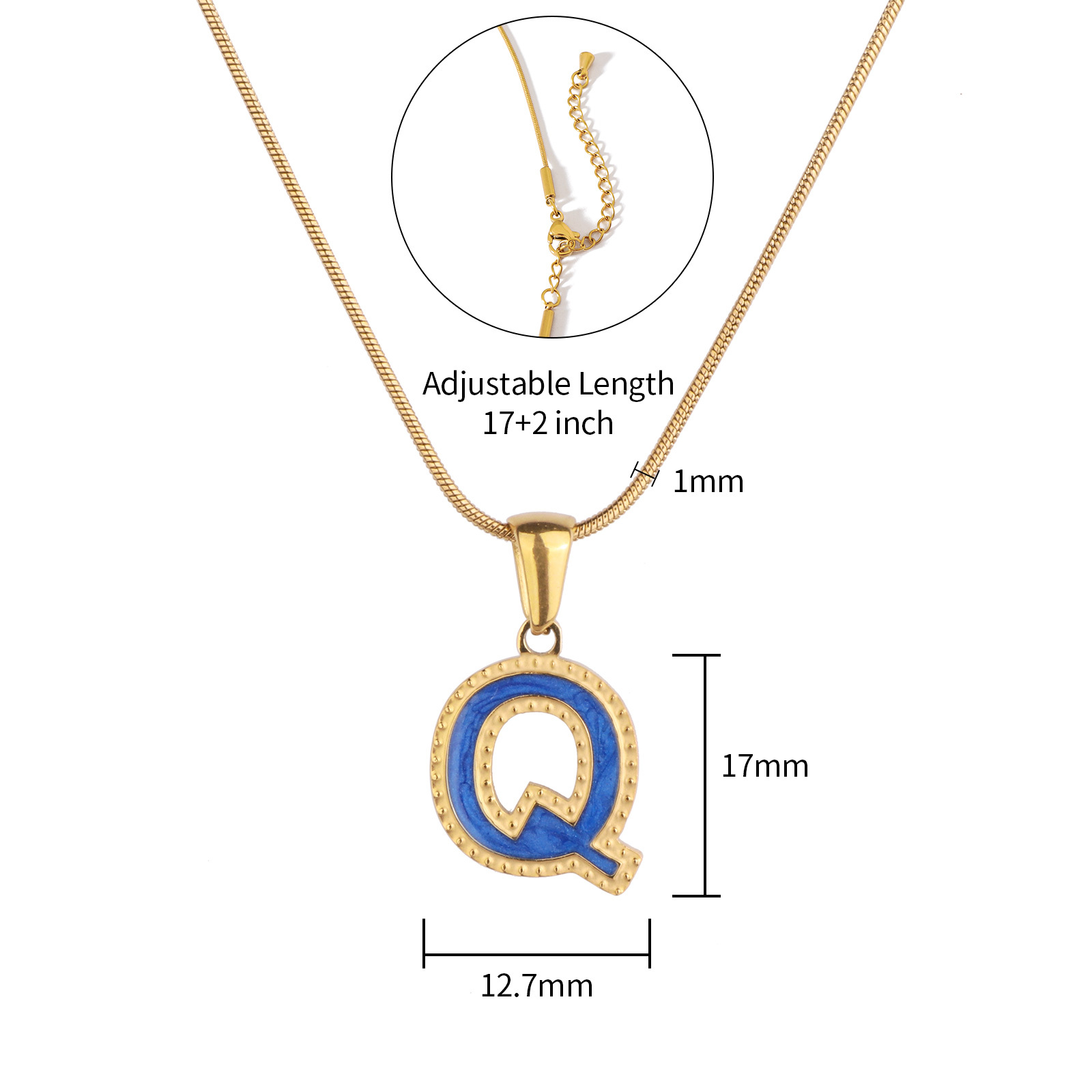 Colorful 18K Gold Plated Enamel Initial Pendant Necklace
