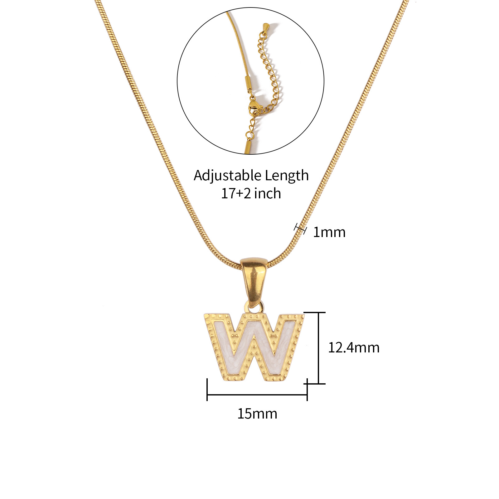 Colorful 18K Gold Plated Enamel Initial Pendant Necklace
