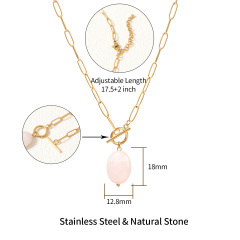 18K GOLD ROSE QUARTZ