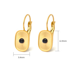 18K GOLD BLACK AGATE