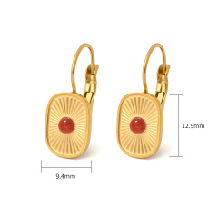 18K GOLD RED AGATE
